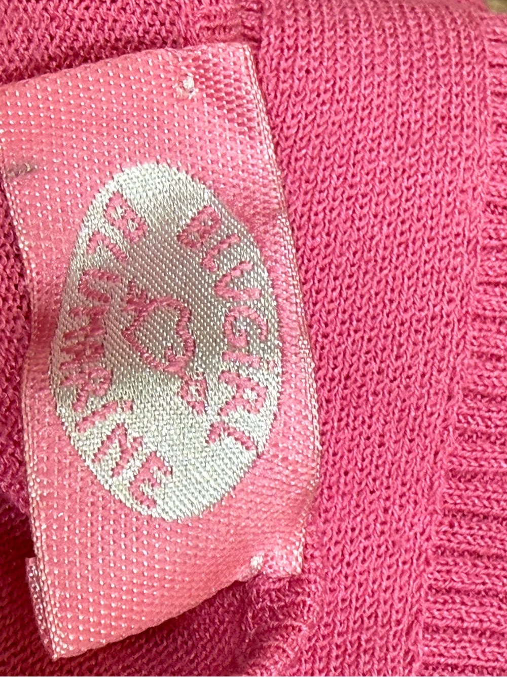 Blugirl by Blumarine Pink Ribbed Knit Top Bow Detail Italy XS NWOT - Picture 3 of 4